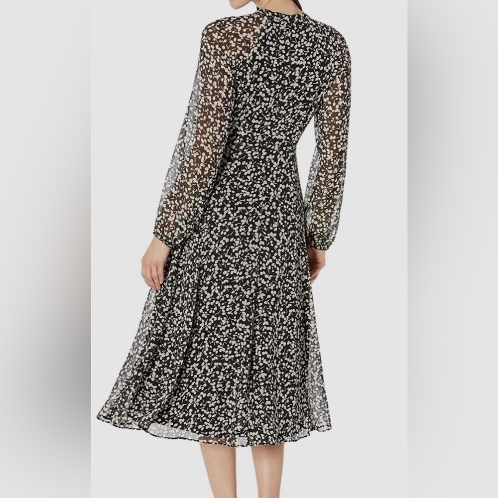 Tommy Hilfiger Women's Black Floral-Print A-Line Dress Size 14 - Picture 3 of 10